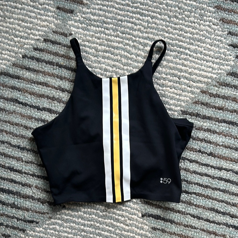 Black and Yellow Striped Women's Top